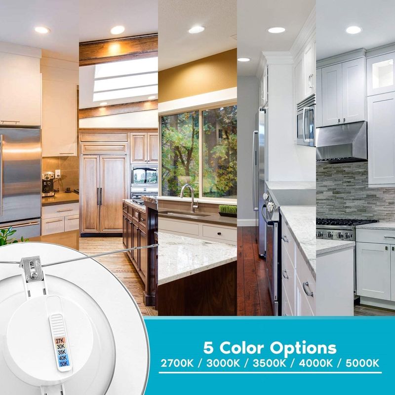 Baffle Trim 6 Inch LED Flush Mount Light , 14W 5cct Slim Flush Mount Light