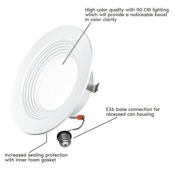 Smooth 5000k LED Flush Mount Light 4 Inch Dimming Daylight Type For Reading Room